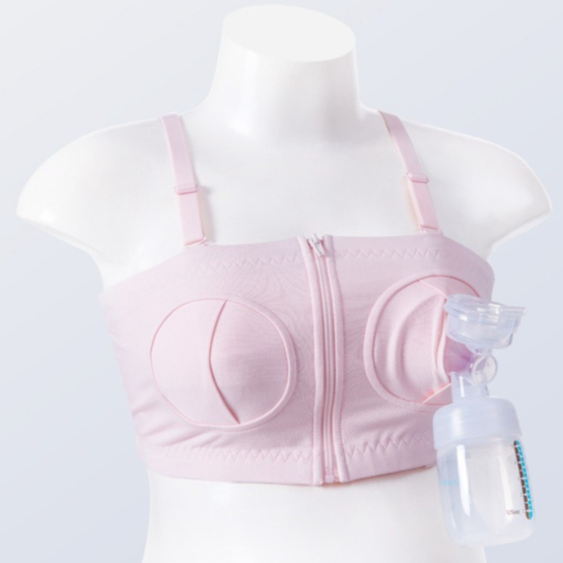 Nursing Bra Sleep - บราปั๊มนมแบบแฮนด์ฟรี ปรับได้ สำหรับคุณแม่ตั้งครรภ์และให้นมบุตร บราให้นมบุตรแบบบางสำหรับฤดูร้อน ใช้ได้กับเครื่องปั๊มนมแบบสวมใส่ บราสำหรับให้นมบุตรและใส่นอน