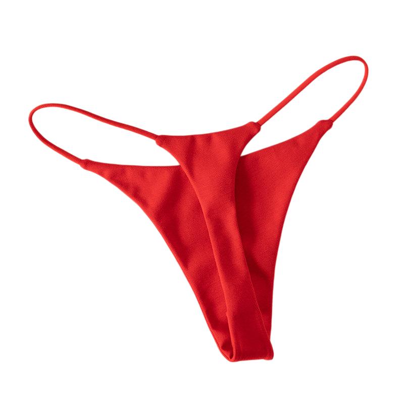 Thong Bikini Women - กางเกงในผู้หญิงเอวต่ำผ้าฝ้ายแบบ Thong เซ็กซี่ บิกินี่ไร้รอยต่อ จีสตริง ชุดชั้นในกีฬา