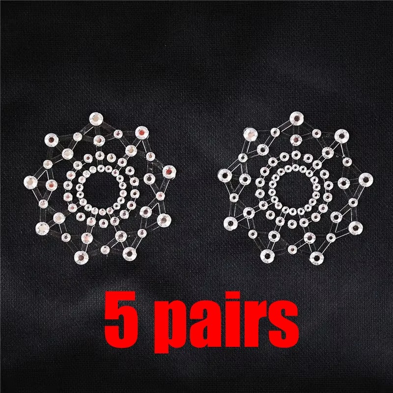 Silicone Bra Adhesive - คู่เซ็กซี่หัวนมโปร่งใส Self กาว Breathable สบายสติกเกอร์ Rhinestone