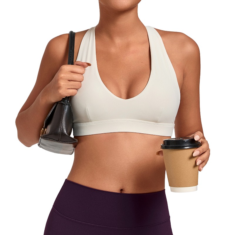 Sports Bra High Impact - เสื้อชั้นในกีฬาสำหรับผู้หญิง Samless แบบไม่มีสาย ช่วยกระชับ ลดการสั่นสะเทือน สายคล้องคอแบบฮอลเตอร์