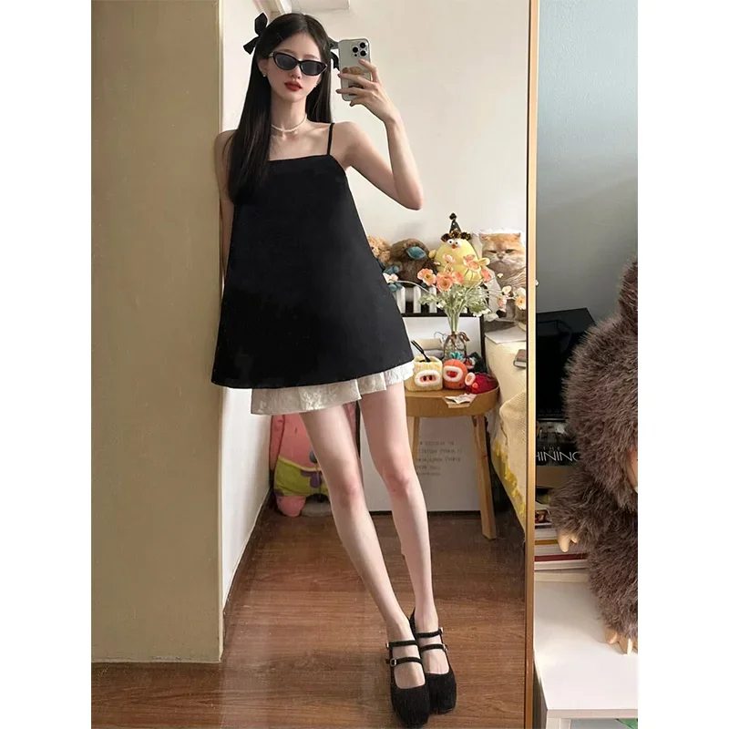 Cami Top Lace - ความคมชัดสี Chic Girl 2 PC ชุดแฟชั่นฤดูร้อน