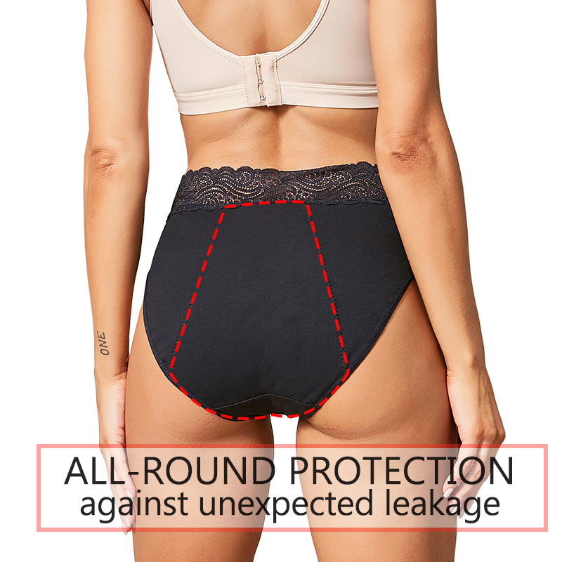 Period Panty Absorbent - กางเกงในสำหรับประจำเดือนและหลังคลอด ผ้าฝ้าย ระบายอากาศดี เป็นมิตรต่อสิ่งแวดล้อม 4 ชั้น