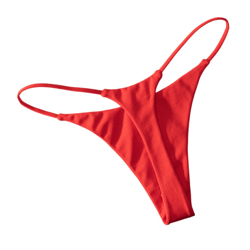 Thong Bikini Women - กางเกงในผู้หญิงเอวต่ำผ้าฝ้ายแบบ Thong เซ็กซี่ บิกินี่ไร้รอยต่อ จีสตริง ชุดชั้นในกีฬา