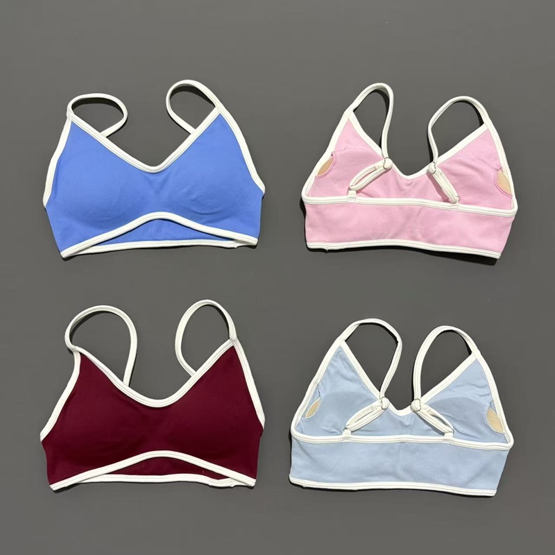 Strapless Bra Backless - เสื้อชั้นในกีฬาแบบไร้สายสำหรับผู้หญิง ผ้าถัก สีพื้น สำหรับออกกำลังกาย ฟิตเนส มีฟองน้ำเสริมทรง
