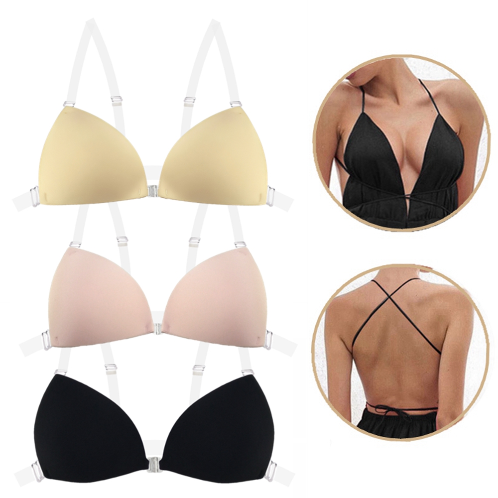 Push Up Bra Padded - บราซิลิโคนแบบแปะสำหรับผู้หญิง ชุดแต่งงานแบบ backless บราแบบเว้าลึก ยกกระชับหน้าอก บราไร้สาย