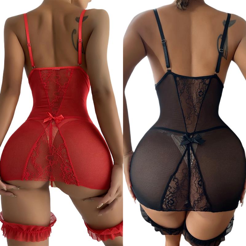 Babydoll Chemise Night - โปร่งใส V คอชุดราตรีชุดทองชุดสตรีเซ็กซี่ Chemises ลูกไม้สีแดงเซ็กซี่ชุดชั้นใน Babydoll