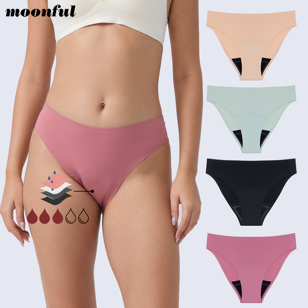 Period Panty Absorbent - ประจําเดือนกางเกงผู้หญิงรั่ว PROOF ประจําเดือนชุดชั้นในผ้าไหมน้ําแข็งมีประจําเดือนกางเกงประจําเดือนรอบดูดซับชุดชั้นใน