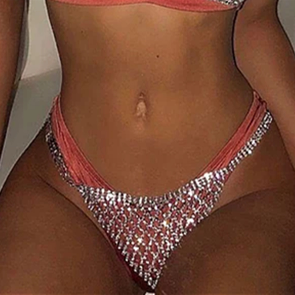 Stonefans ตาข่าย Rhinestone Bo - Thong Bikini Women บทวิจารณ์และราคา