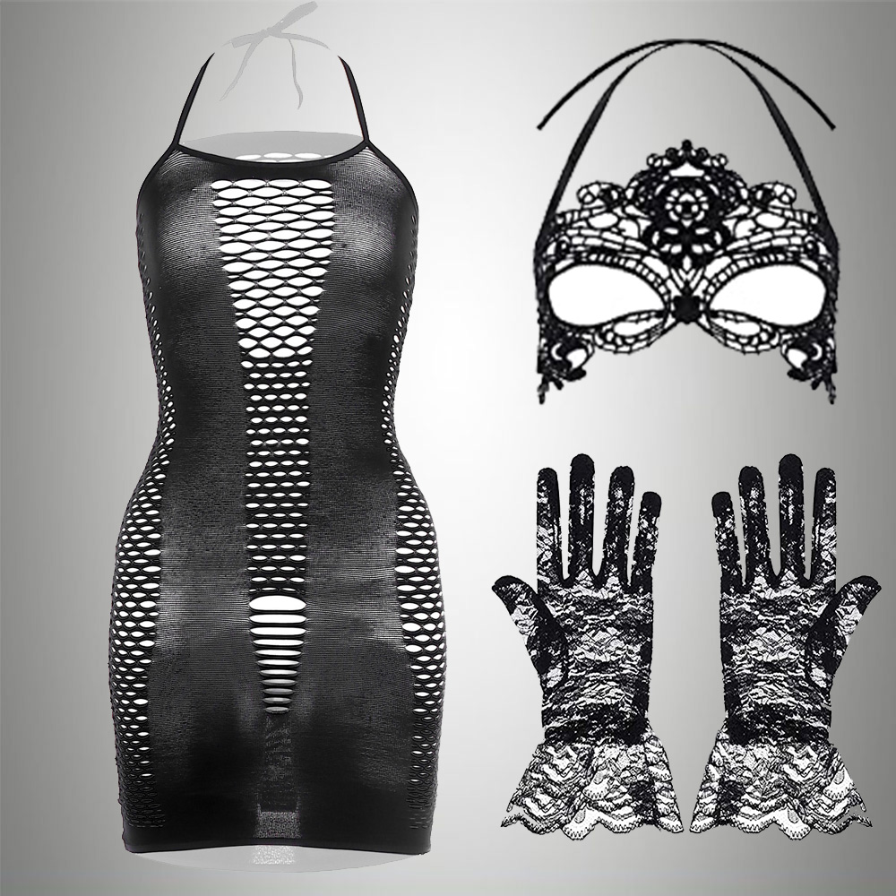 3 IN 1ชุดชุดแปลกใหม่ + ตาข่าย  - Bodystocking Fishnet บทวิจารณ์และราคา