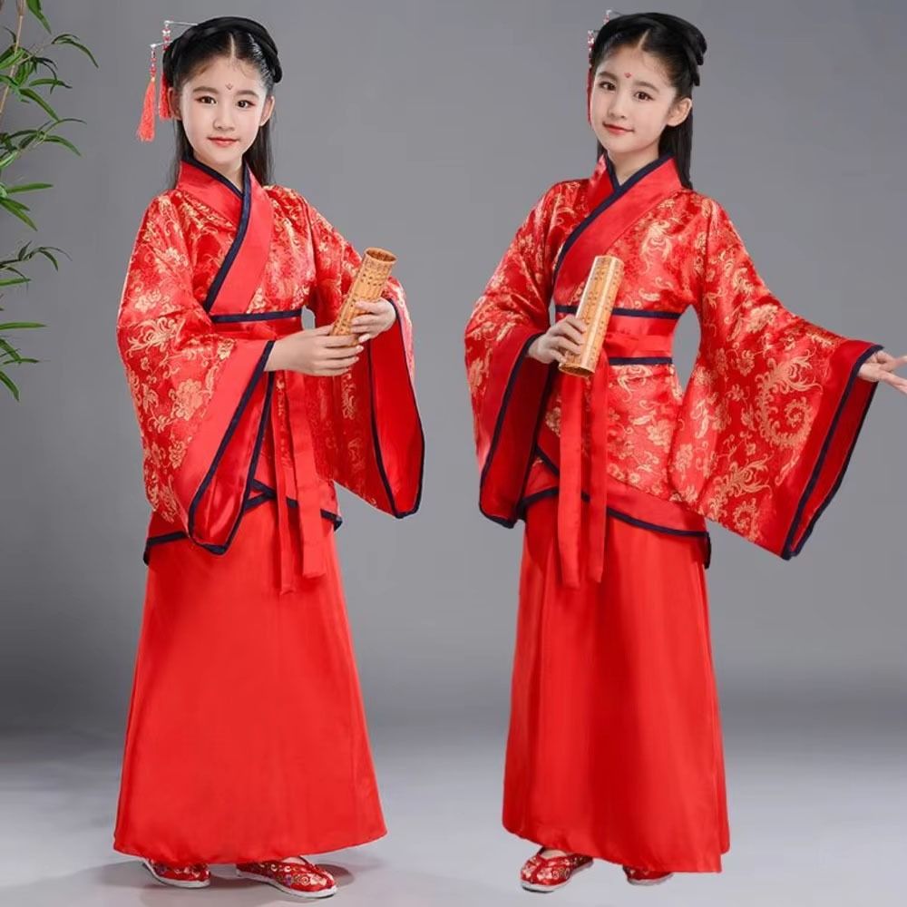 ชุดฮั่นฝูเด็ก ลายพิมพ์ผ้าไหมสไ - Robe Silk Women บทวิจารณ์และราคา