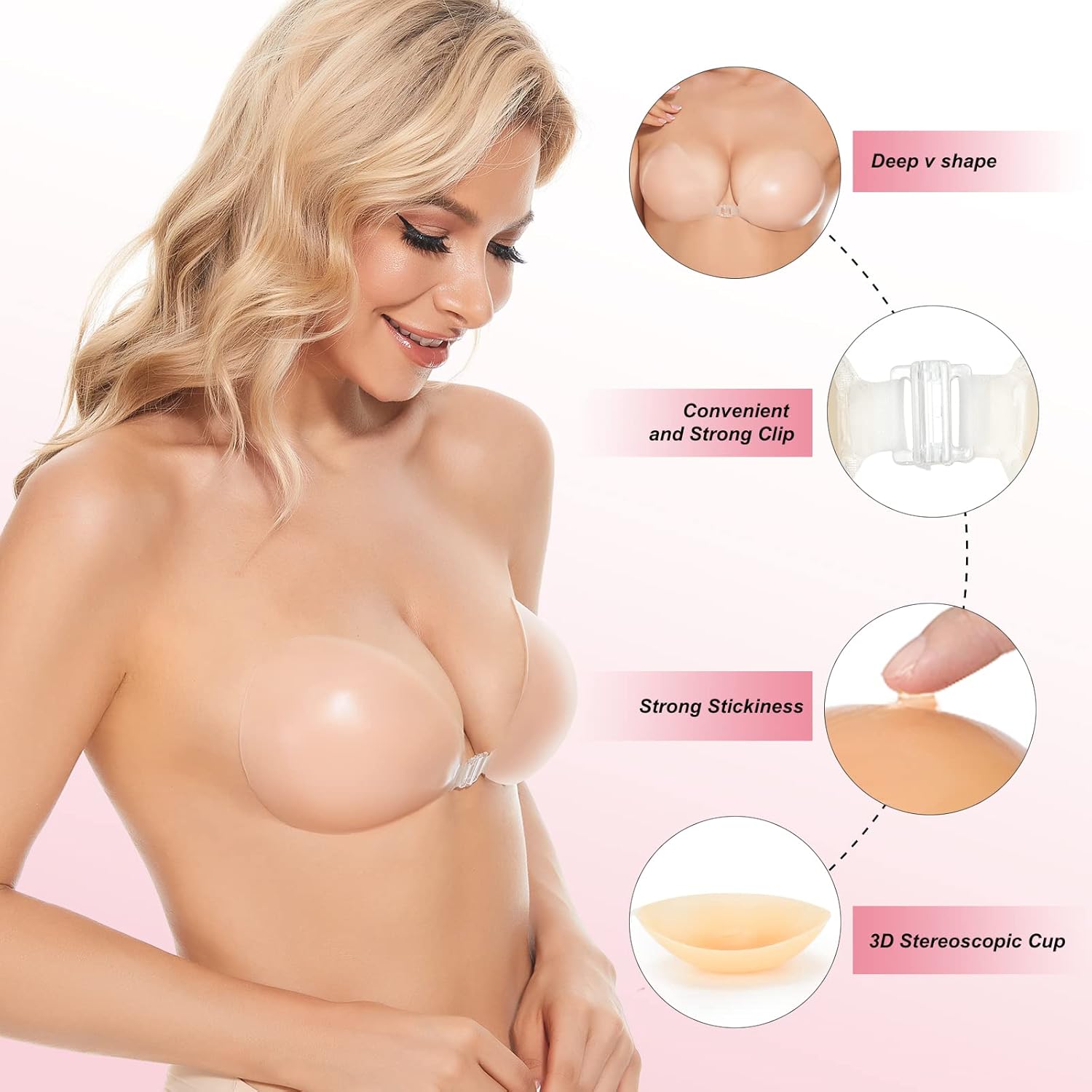 บราแบบแปะ บราซิลิโคนไร้สาย บรา - Silicone Bra Adhesive บทวิจารณ์และราคา