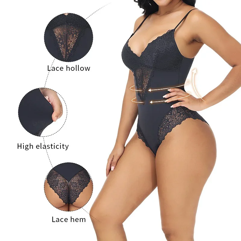 GUUDIA ลูกไม้ V คอลูกไม้ก้น Sh - Shapewear Bodysuit Firm บทวิจารณ์และราคา