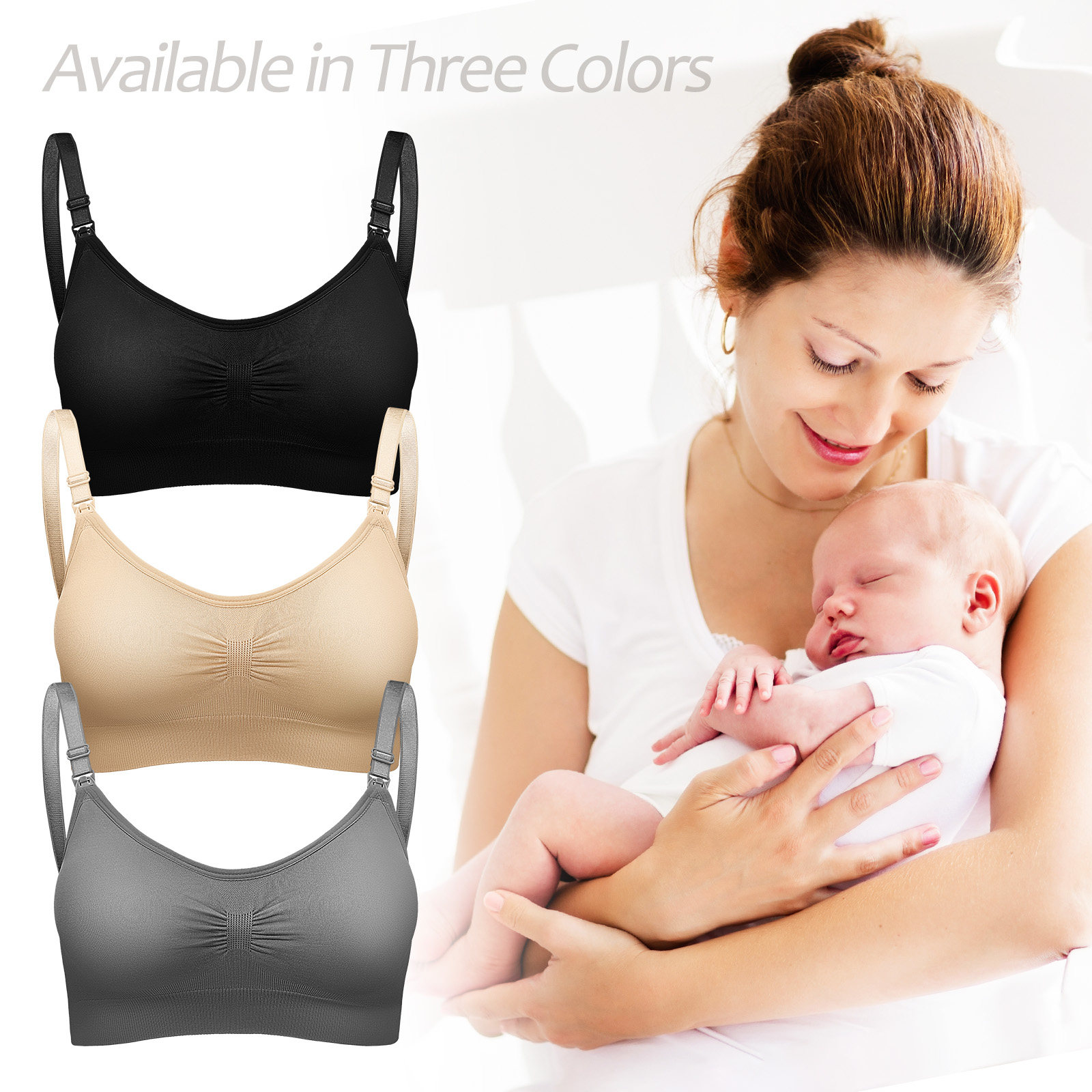 3 ชิ้น บราให้นมสำหรับผู้หญิง ผ - Nursing Bra Sleep บทวิจารณ์และราคา