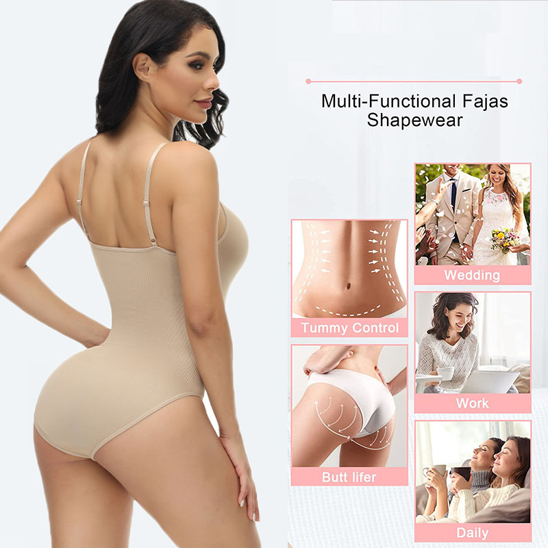 GUUDIA V คอสายสปาเก็ตตี้ชุดการ - Shapewear Bodysuit Firm บทวิจารณ์และราคา