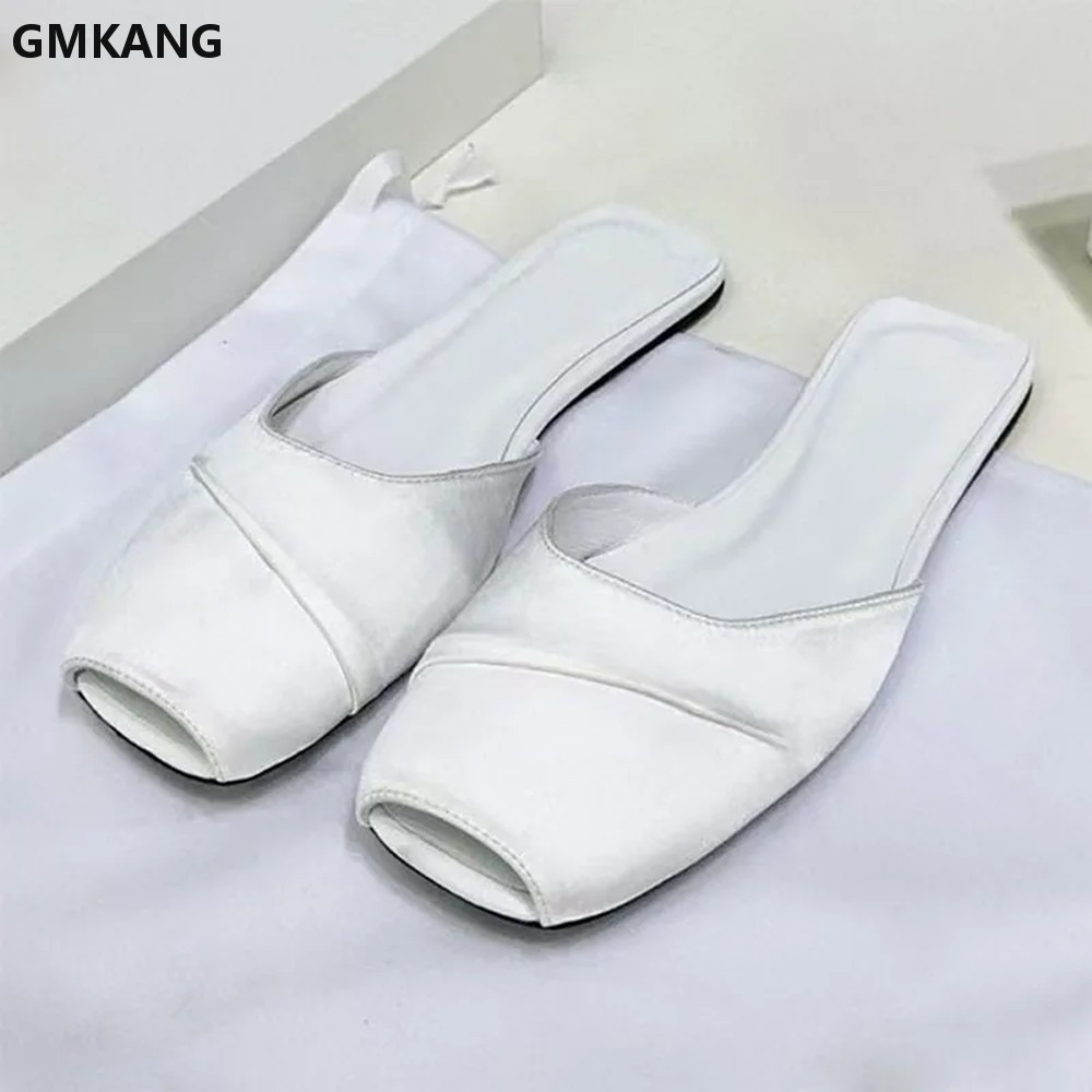 GMKANG รองเท้าแตะสตรีแบบสวม หั - Slip Dress Satin บทวิจารณ์และราคา