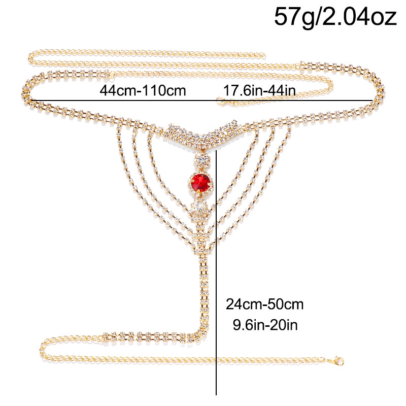โซ่ประดับคริสตัลรัดตัวแบบจีสตร - Thong Bikini Women บทวิจารณ์และราคา