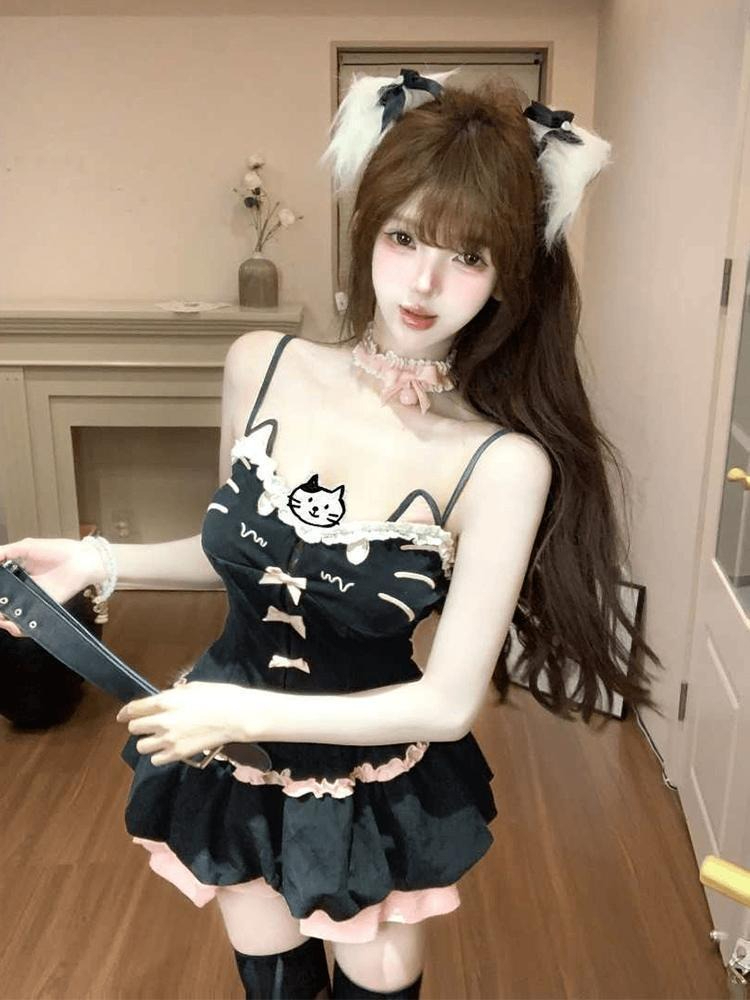 ชุดเซ็ต 2 ชิ้น ลายการ์ตูนแมวน่ - Cami Top Lace บทวิจารณ์และราคา
