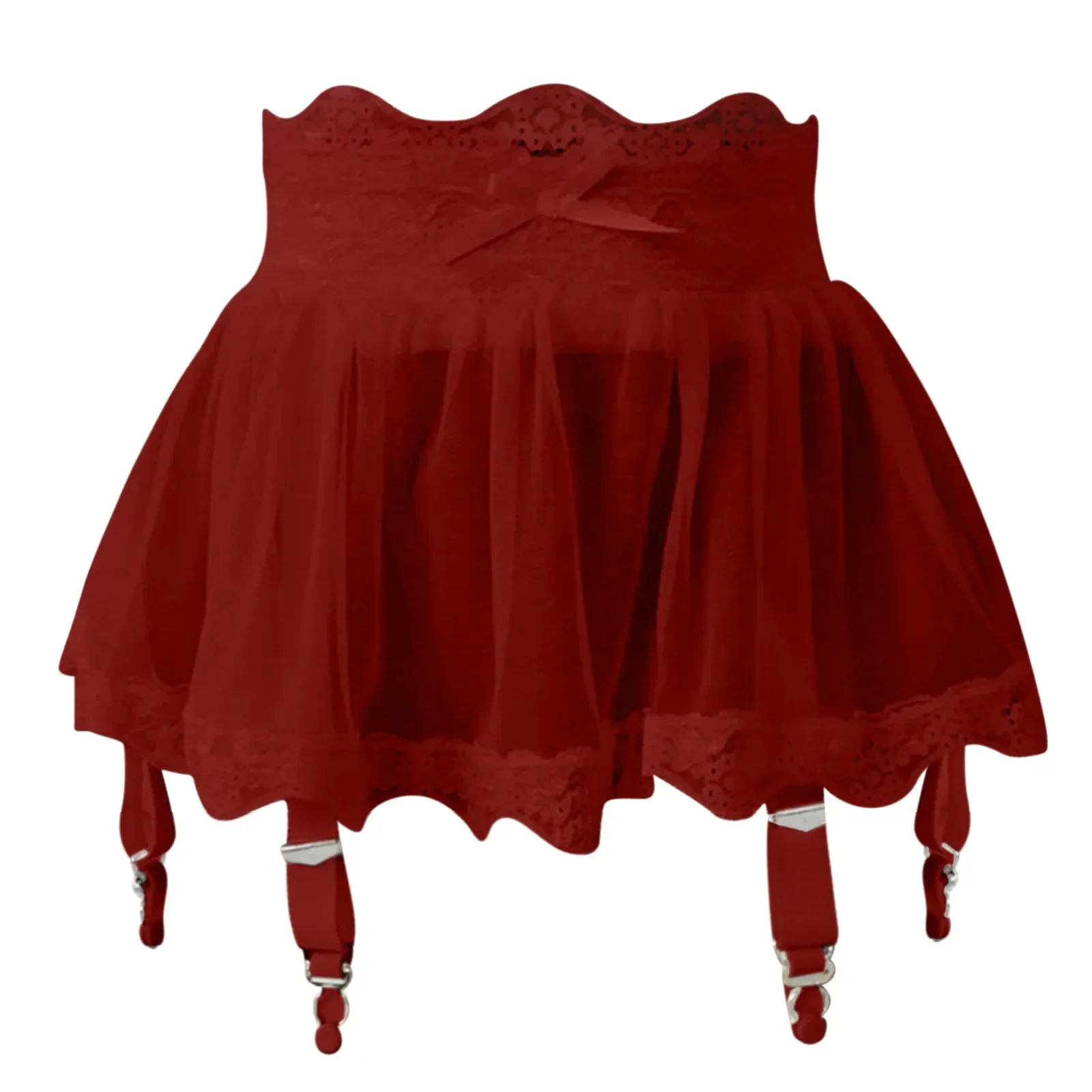 กระโปรงมินิสั้นเอวสูงผ้าลูกไม้ - Garter Belt Set บทวิจารณ์และราคา