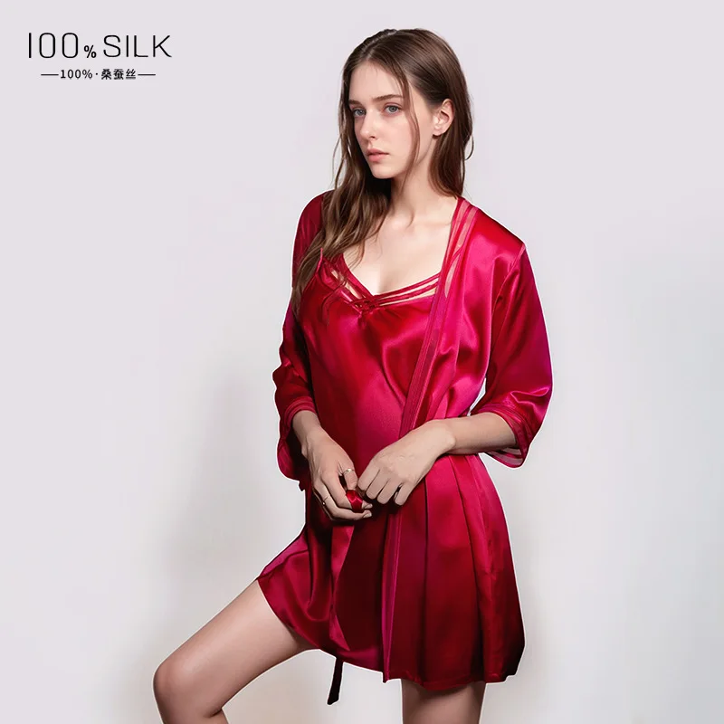 ชุดคลุมอาบน้ำผ้าไหมมัลเบอร์รี่ - Robe Silk Women บทวิจารณ์และราคา